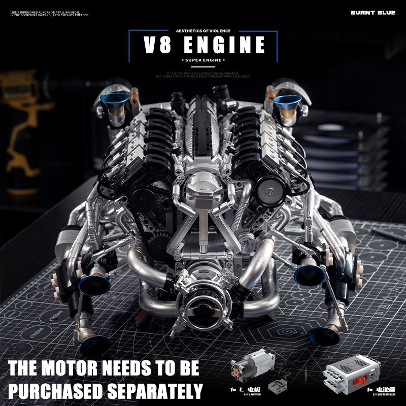 MOC Supercar V8 Engine Buildin - Model Kit V8 ulasan dan harga