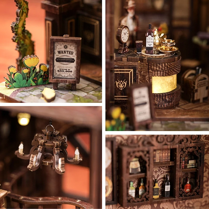 DIY Wooden Book Nook Kit 3D Pu - Model Kit Fantasy ulasan dan harga