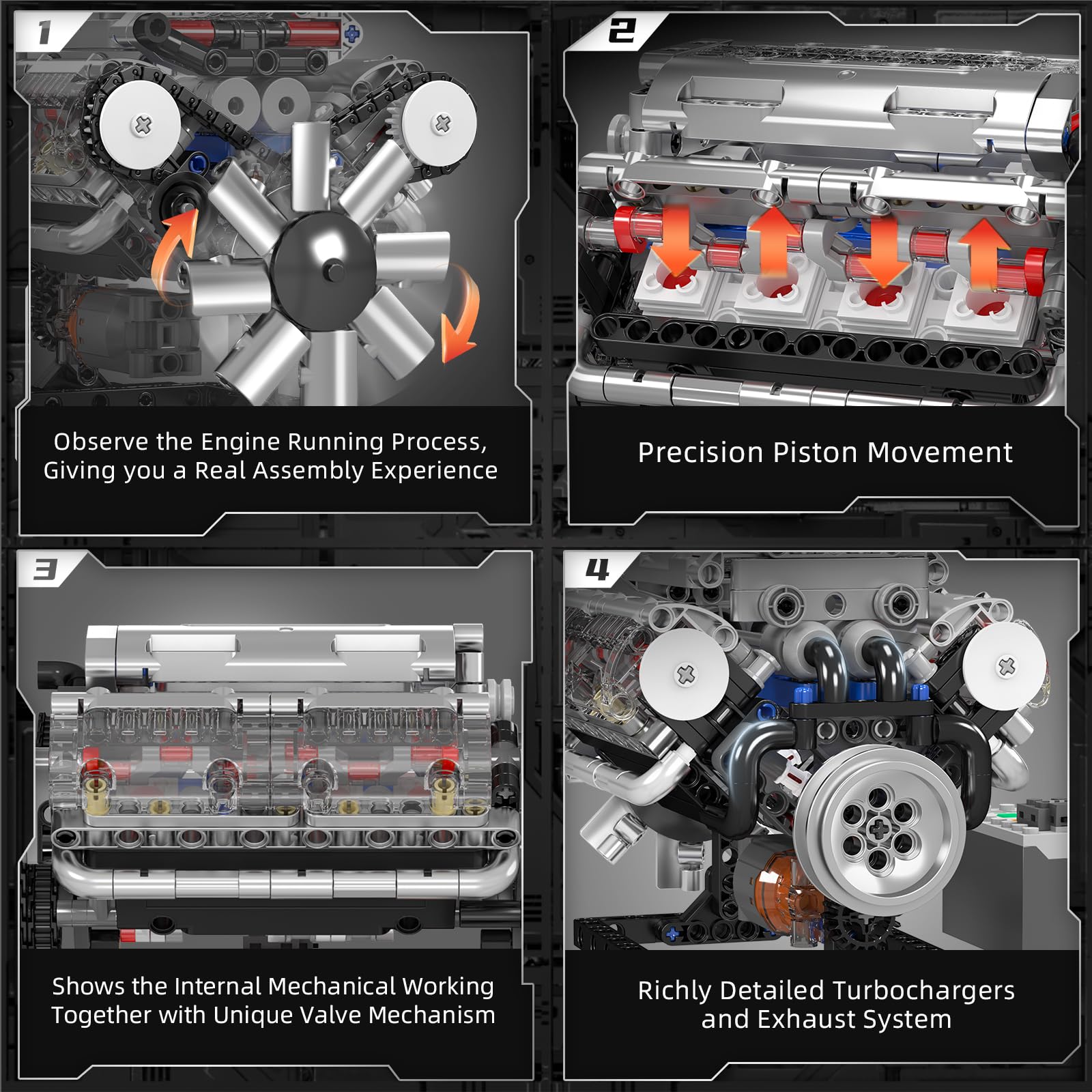 Mould King 10088 V8 Engine Bui - Model Kit V8 ulasan dan harga